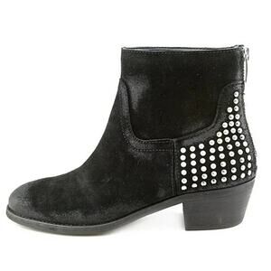 Marc Fisher Zen Black Suede‎ Studded Ankle Boot 8 Western Boho 8
